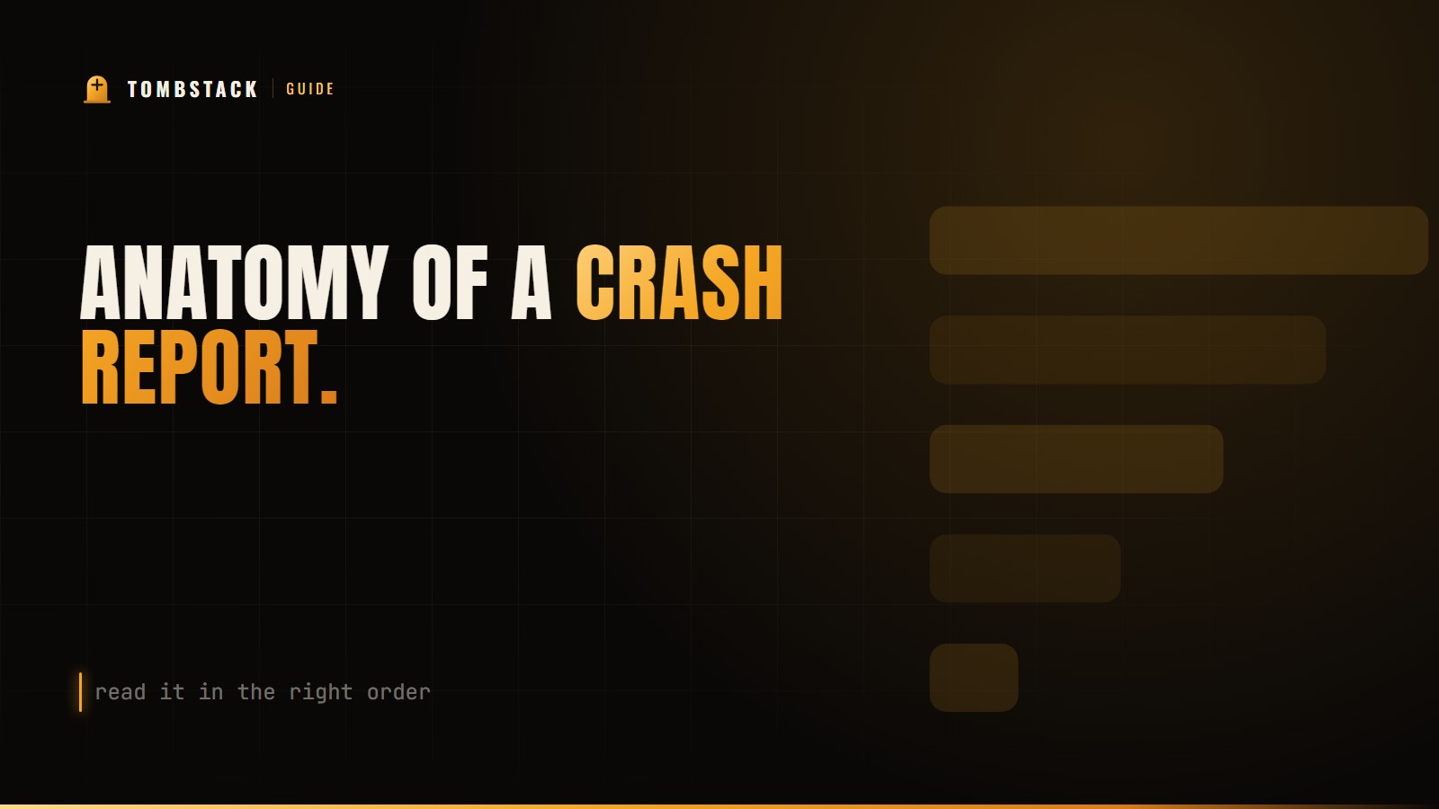 Cover: 'Anatomy of a crash report' with a stepped ladder motif