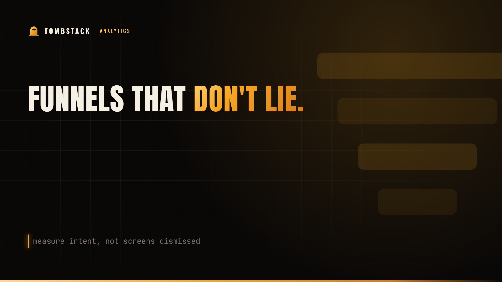 Cover: 'Funnels that don't lie' with a stepped funnel motif