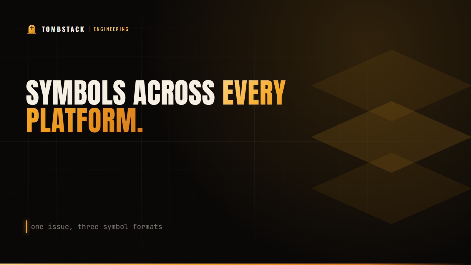 Cover: 'Symbols across every platform' with a layered stack motif